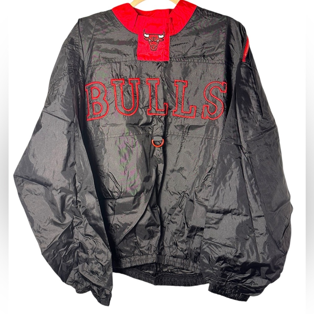 Vintage Chicago Bulls half Zip Pullover Windbreaker Jacket